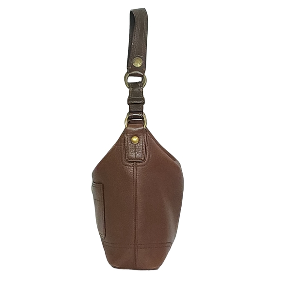 Vintage Coach Chelsea Pebbled North South Turn Lock Hobo Bag in Dark Brown 10947 - Picture 11 of 12
